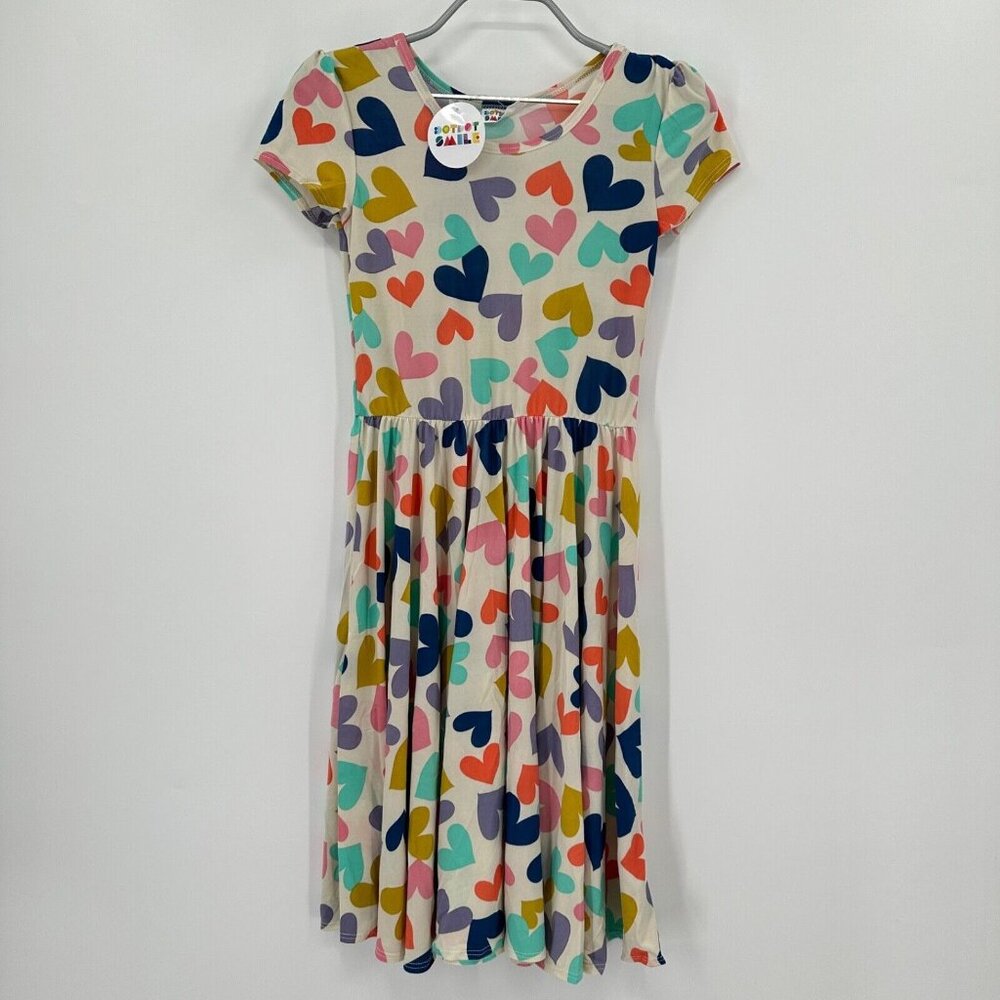 Dot Dot Smile Girl's Cap Sleeve Dress 12-24 months Short Sleeve Colorful Hearts